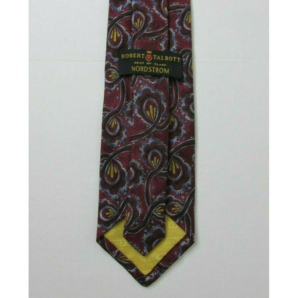 Robert Talbott Mens Neck Tie Best of Class Burgundy Red Silk USA Hand Sewn - Picture 5 of 6